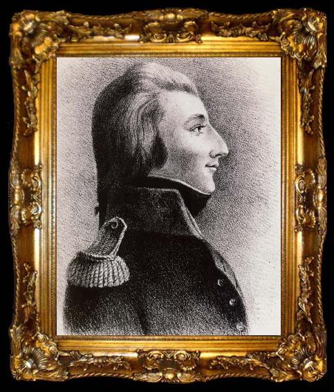 framed  Thomas Pakenham Wolfe Tone in the Uniform of a French Adjutant general as he apeared at his court-martial in Dublin, ta009-2